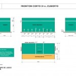 Construcción de pistas de frontenis (frontón) Dimensiones de pista de frontenis (frontón)